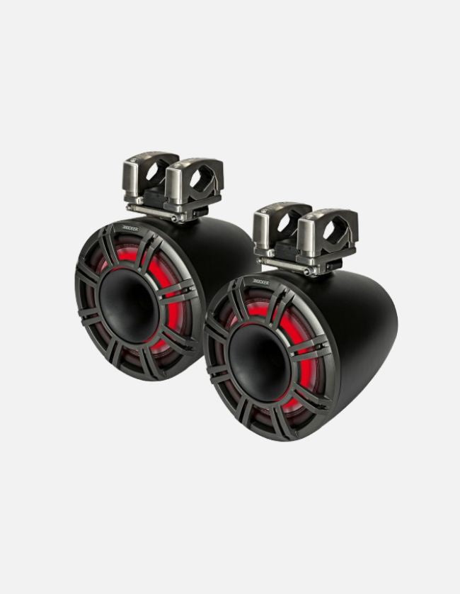 Kicker 44KMTC114 Black 11-Inch LED Marine Tower Speakers