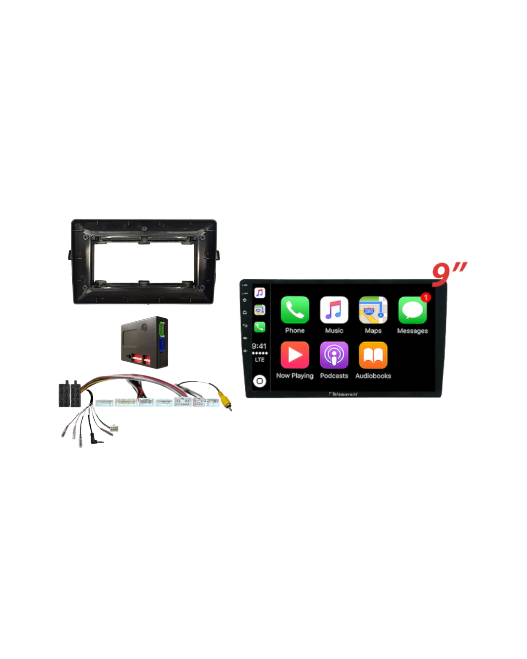 Toyota Corolla 2007 -2011 9" Wired Carplay and Android AutoPurefit Package