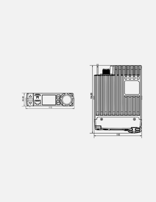 Crystal M DB477A 80-Channel Compact UHF Radio